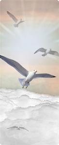 Journey Home Clouds Birds Bronze